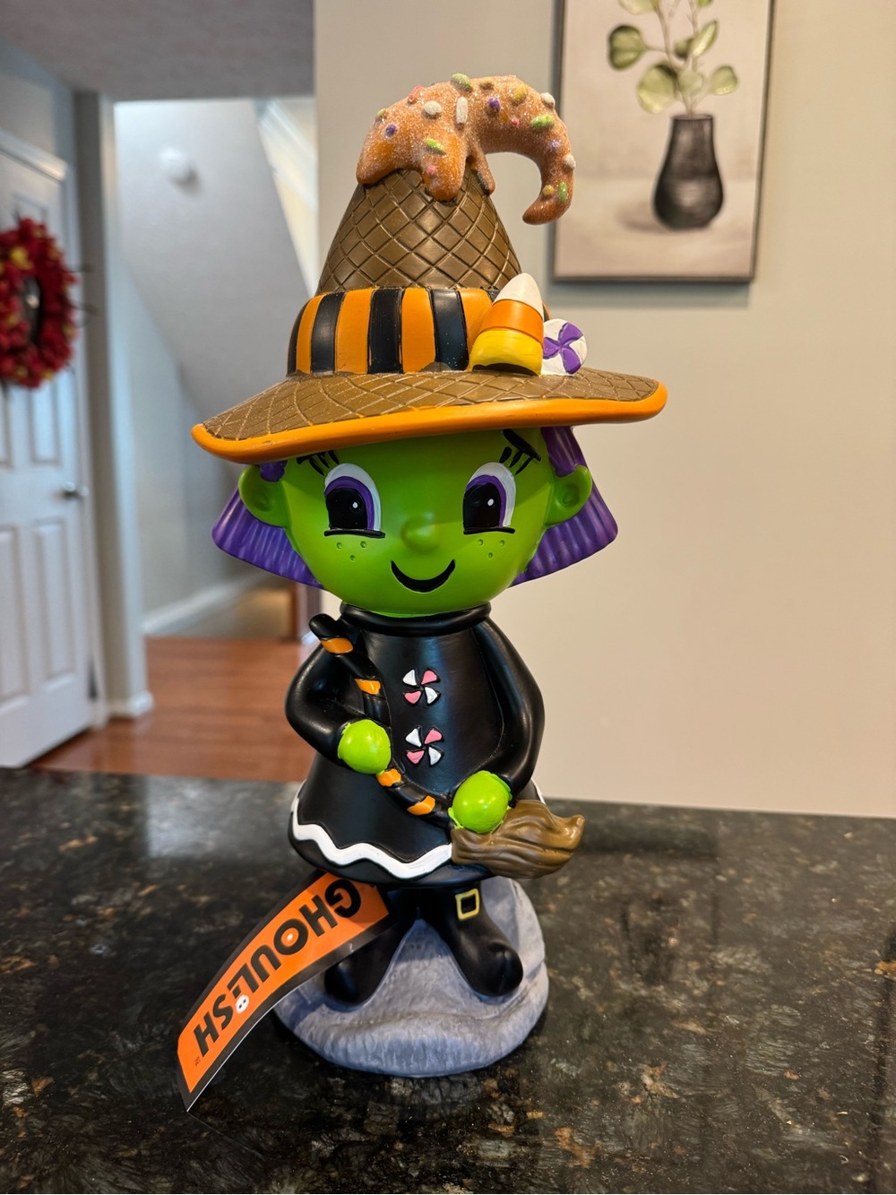 Halloween Candy Coated Witch Girl Figurine Cute Halloween NEW 14”